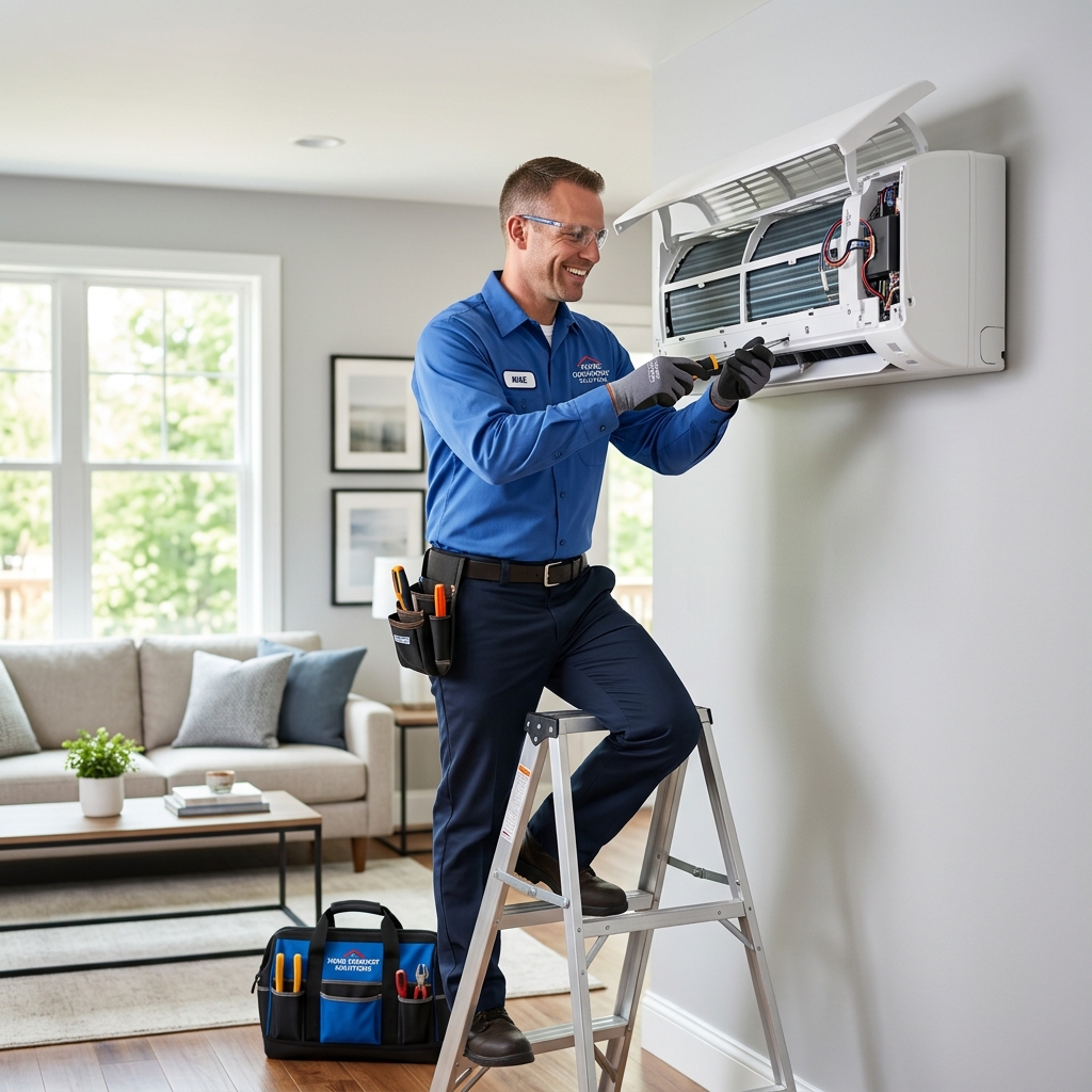 Professional AC Technician repairing Split AC in Kolkata